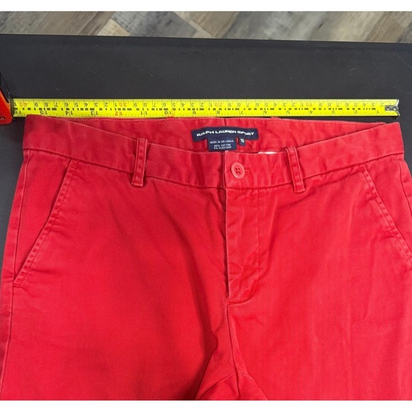 Ralph Lauren Sport Womens Red Chino Pants Straight Leg Size 10 Stretch Cotton - Picture 8 of 10